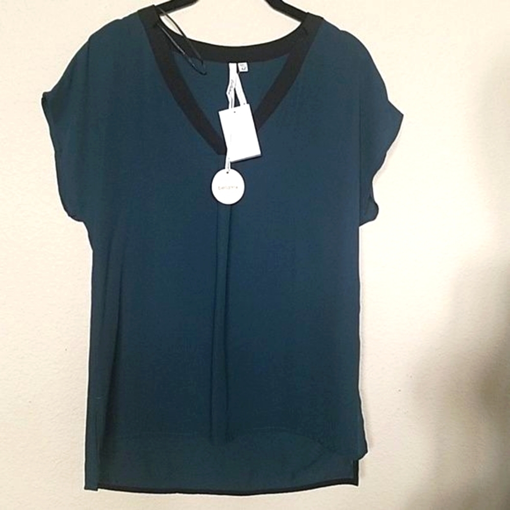 Bellatrix Forest Green Short Sleeve Blouse Top SALE